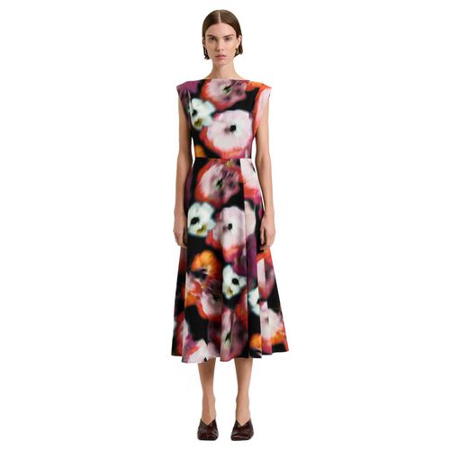 Veronika Maine Blur Floral Midi Dress